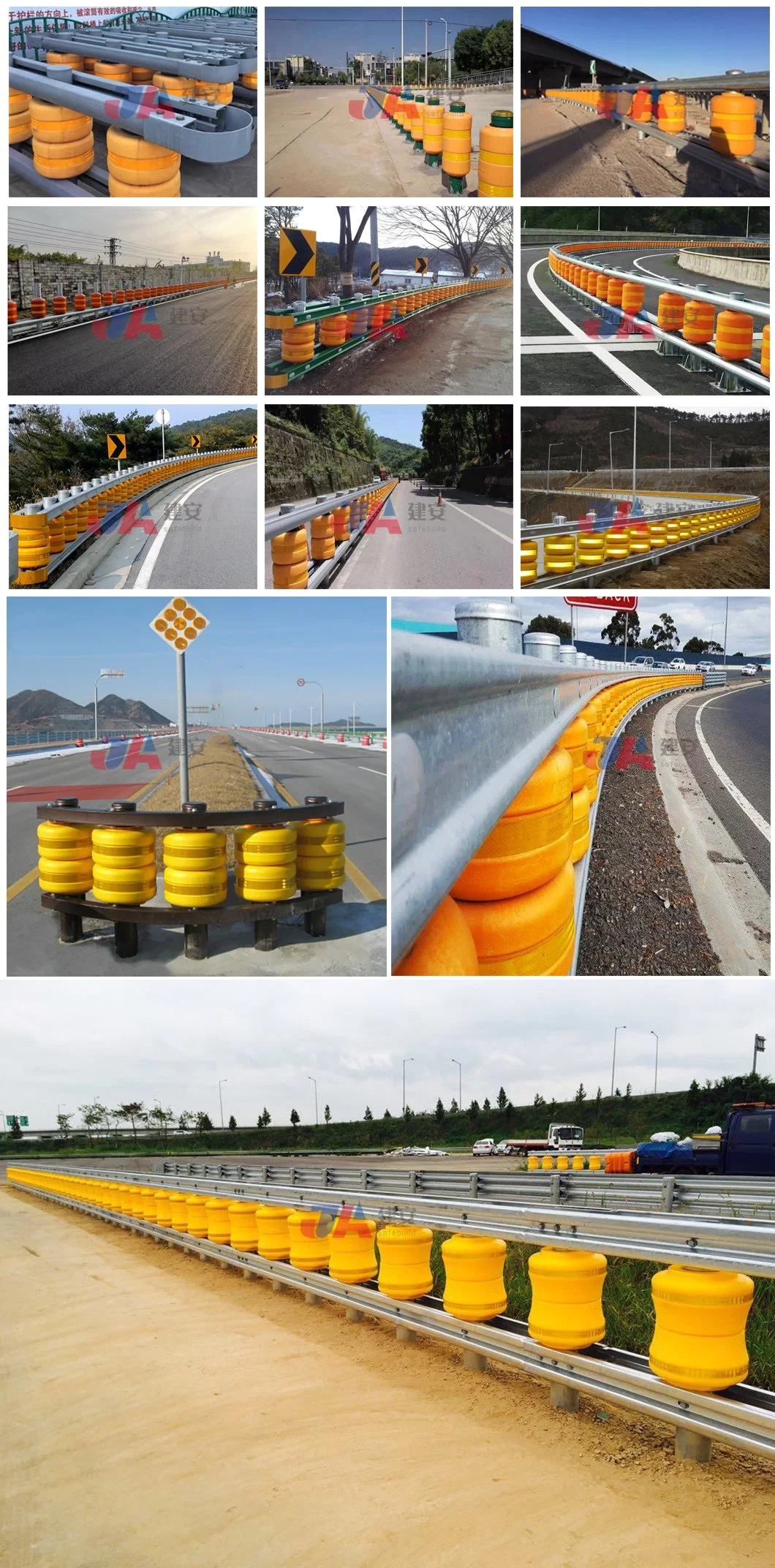 Aashto M180 Steel Q235 Q345 Highway Guardrail Roller Barrier Made in China